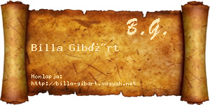 Billa Gibárt névjegykártya